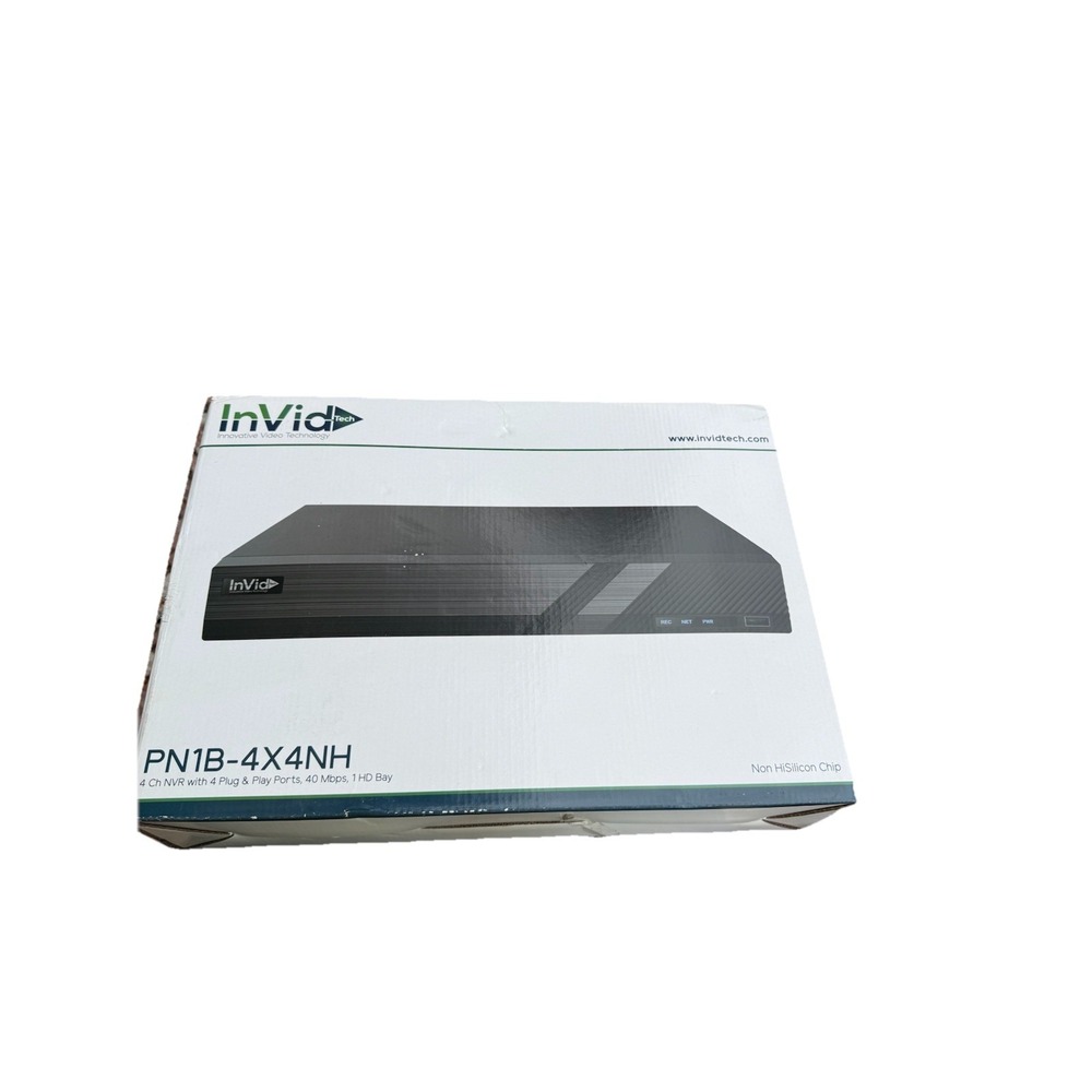 InVidTech‎ PN1B-4X4NH 4Ch NVR Recorder 4 Plug & Play Ports 40Mbps 1HD Bay